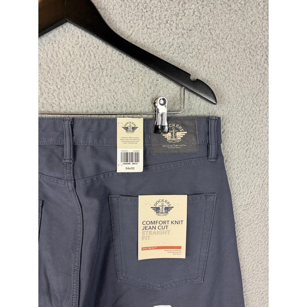 Dockers Jeans Mens 34x32 Gray Comfort Knit Jean Cut Straight Fit Smart 360 Knit